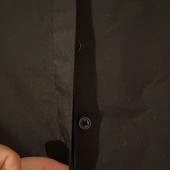 NWOT black long sleeve button down shirt - no show buttons - Picture 3 of 3